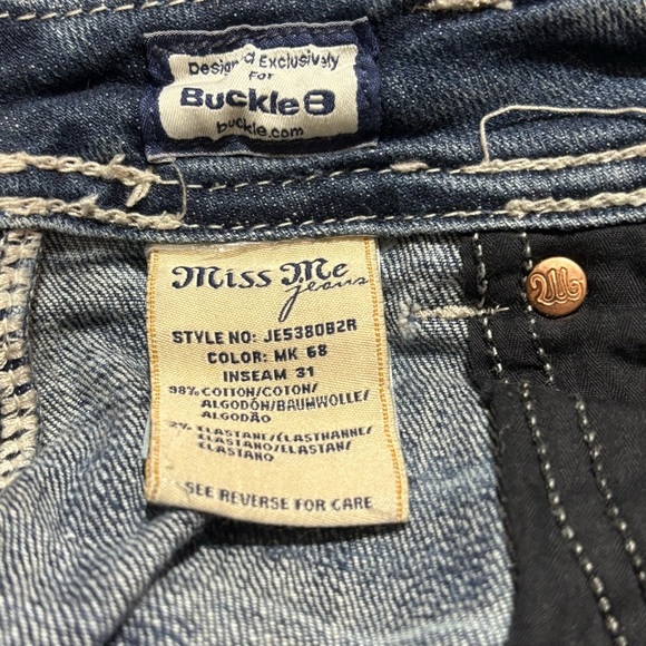 Miss Me Western Denim Jeans Size 29 Bootcut Embroidered Pattern - Picture 8 of 10